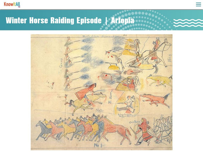 Etv: Artopia: Painting Critic: Winter Horse Raiding Episode by Moses Old Bull Activity Etv: Artopia: Painting Critic: Winter Horse Raiding Episode by Moses Old Bull Activity