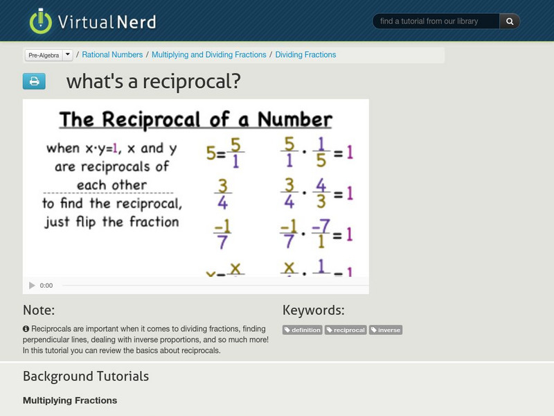 Virtual Nerd: What's a Reciprocal? Instructional Video