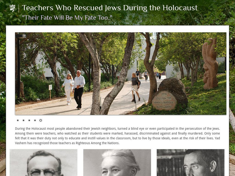 Yad Vashem: Teachers Who Rescued Jews During the Holocaust Website Yad Vashem: Teachers Who Rescued Jews During the Holocaust Website