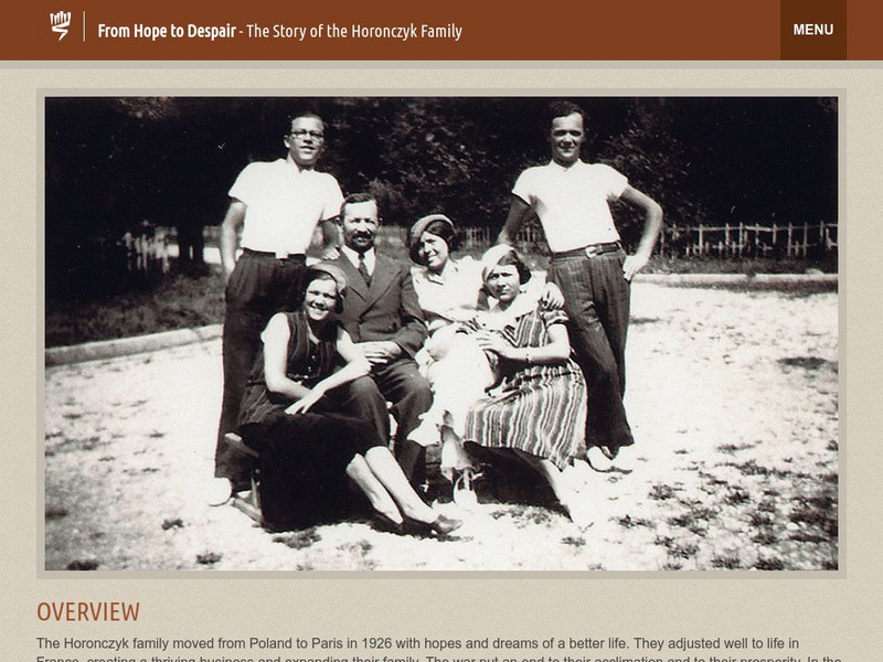 Yad Vashem: From Hope to Despair the Story of the Horonczyk Family Website