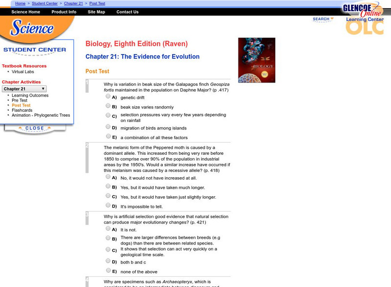 Mc Graw Hill: Evidence for Evolution Unknown Type Mc Graw Hill: Evidence for Evolution Unknown Type