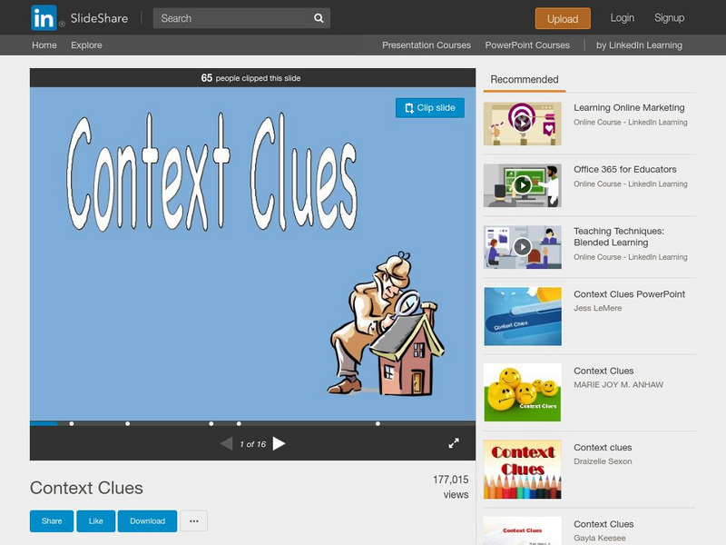 Slide Share: Context Clues PPT Slide Share: Context Clues PPT