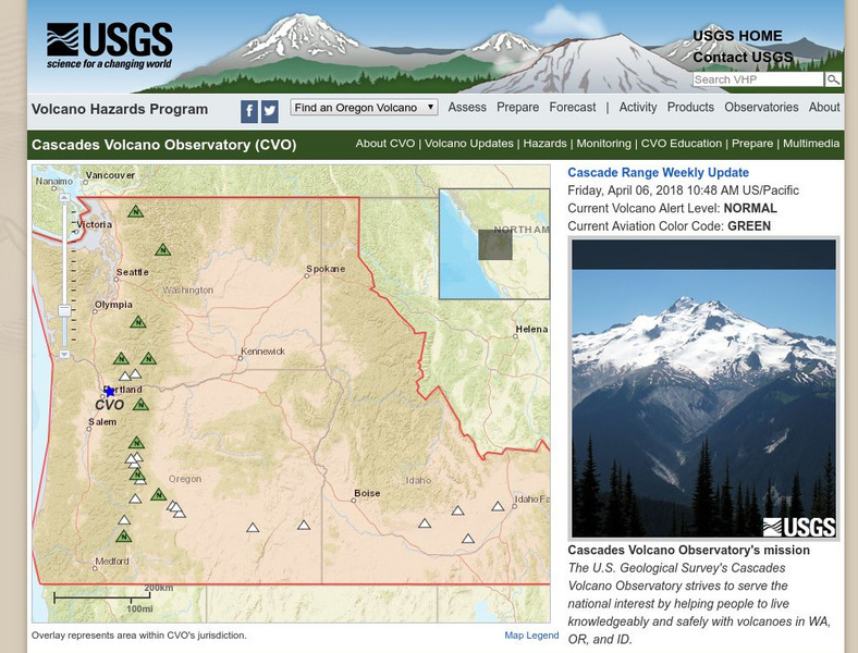 U.s. Geological Survey: Volcano Hazards Program: Cascades Volcanoes Observatory Website U.s. Geological Survey: Volcano Hazards Program: Cascades Volcanoes Observatory Website