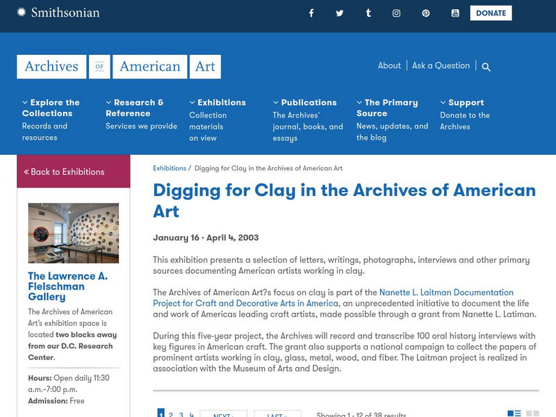 Archives of American Art: Digging for Clay Primary Archives of American Art: Digging for Clay Primary