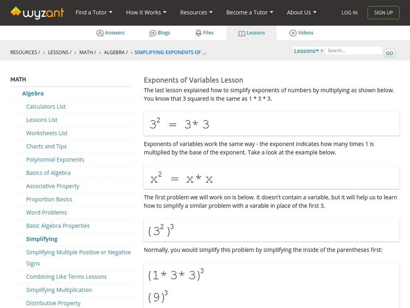 Wyzant: Variables of Exponents Unknown Type Wyzant: Variables of Exponents Unknown Type