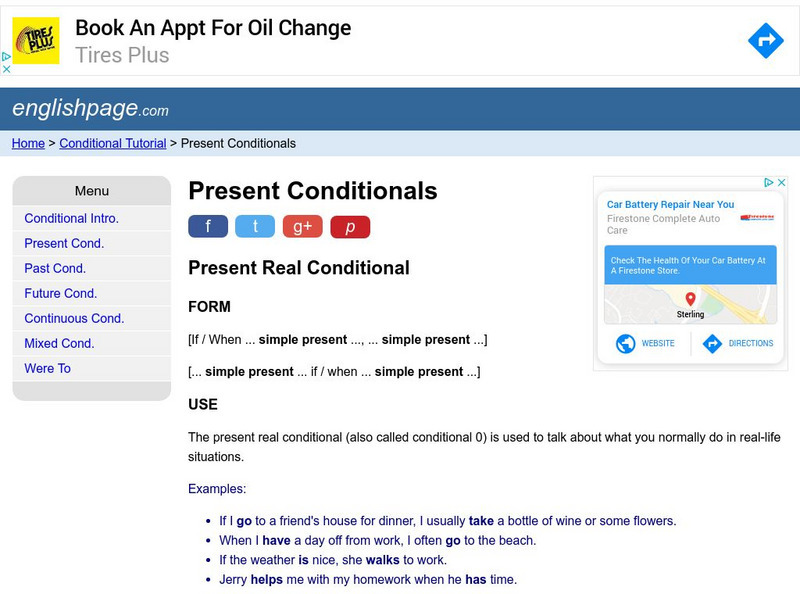 Englishpage.com: Present Conditionals Handout Englishpage.com: Present Conditionals Handout