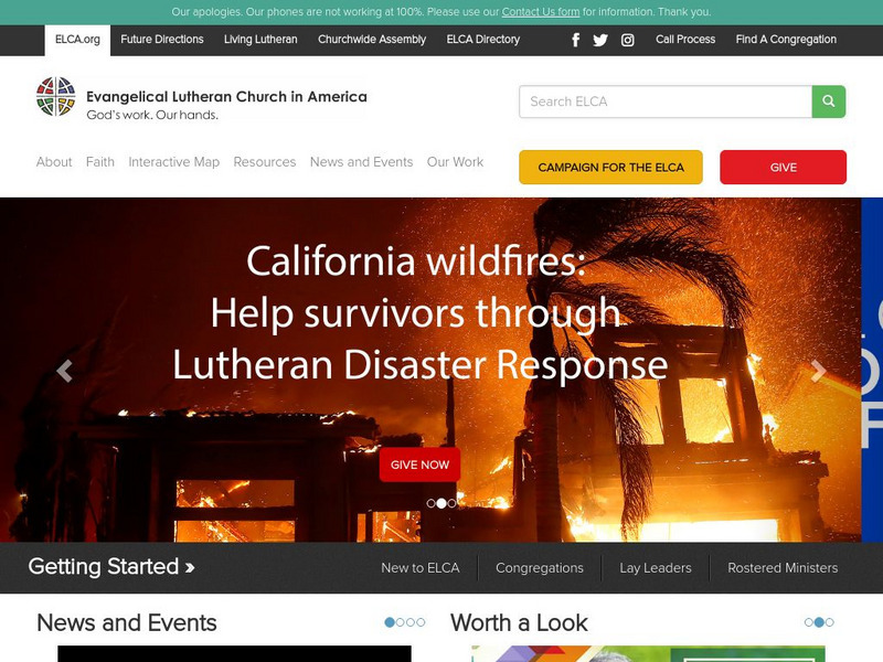 Evangelical Lutheran Church in America Website Evangelical Lutheran Church in America Website