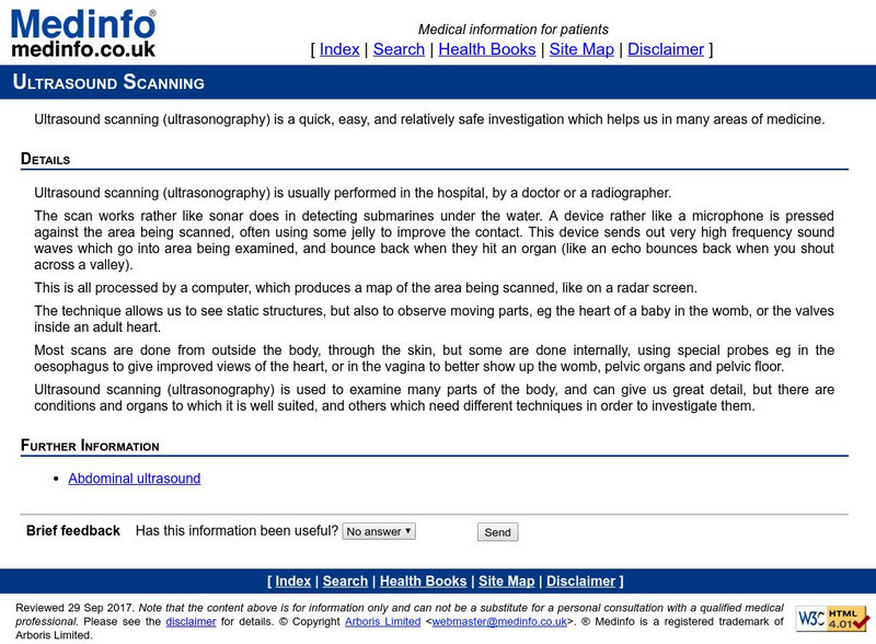 Medinfo.co.uk: Details of Ultrasound Scanning Handout Medinfo.co.uk: Details of Ultrasound Scanning Handout
