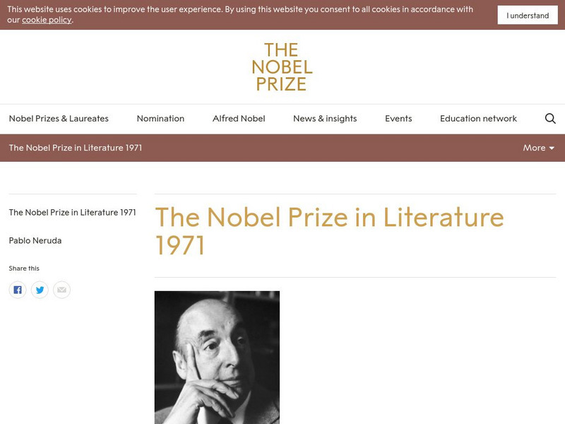 The Nobel Prize: The Nobel Prize in Literature 1971 Website The Nobel Prize: The Nobel Prize in Literature 1971 Website