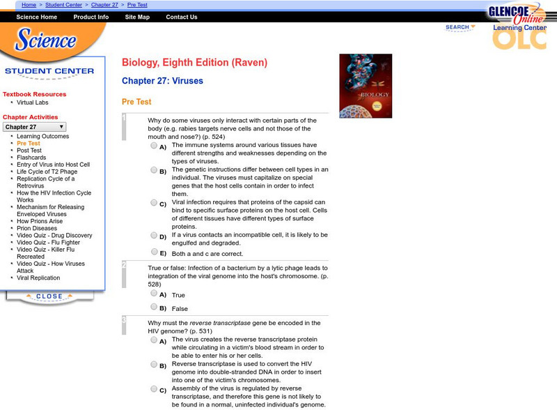 Mc Graw Hill: Pre Test: Viruses Unknown Type