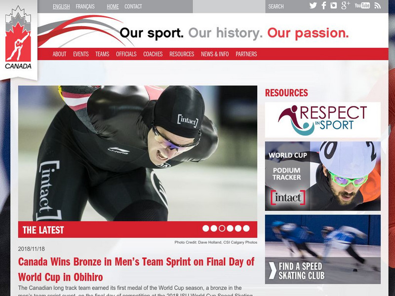 Speed Skating Canada: The Relentless Pursuit of Excellence Website