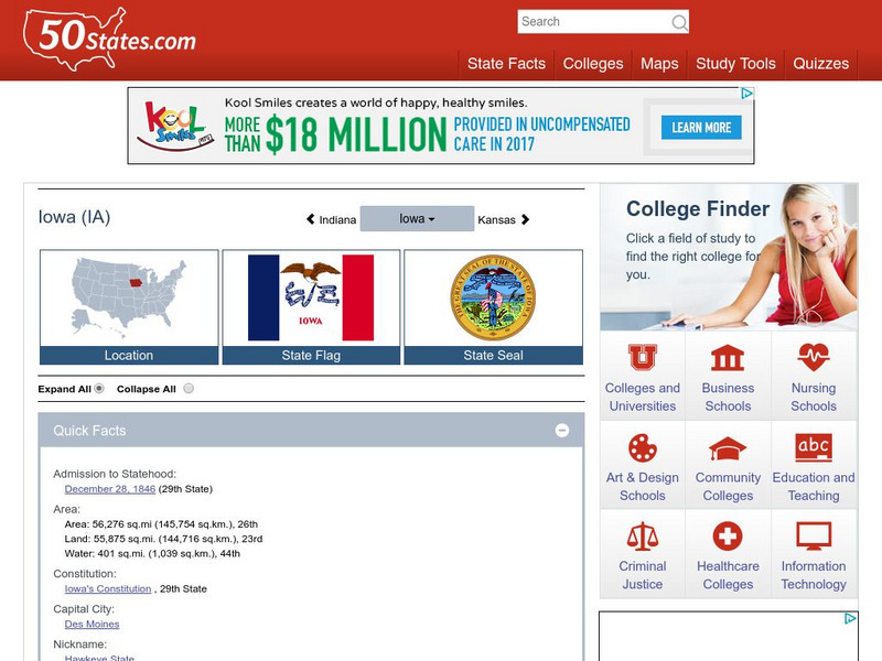 50 States: Iowa (Ia) Handout