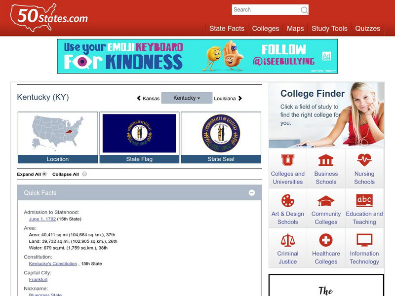 50 States: Kentucky (Ky) Handout 50 States: Kentucky (Ky) Handout