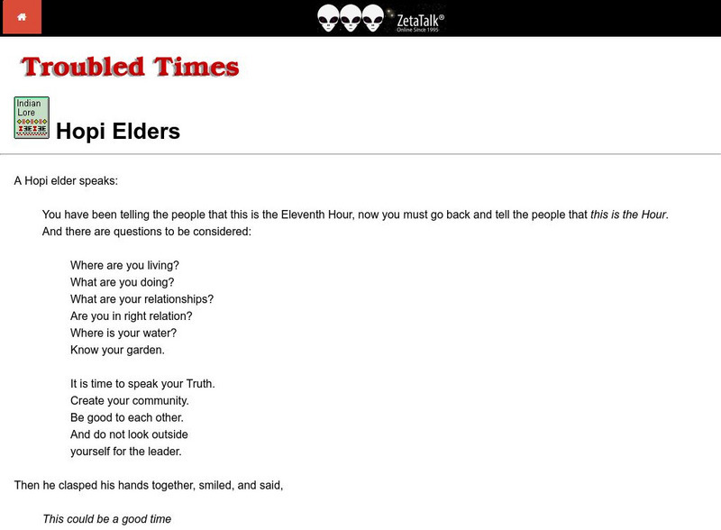 Troubled Times Hopi Elders Primary