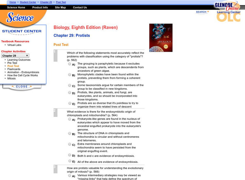 Mc Graw Hill: Pre Test: Protists Unknown Type Mc Graw Hill: Pre Test: Protists Unknown Type