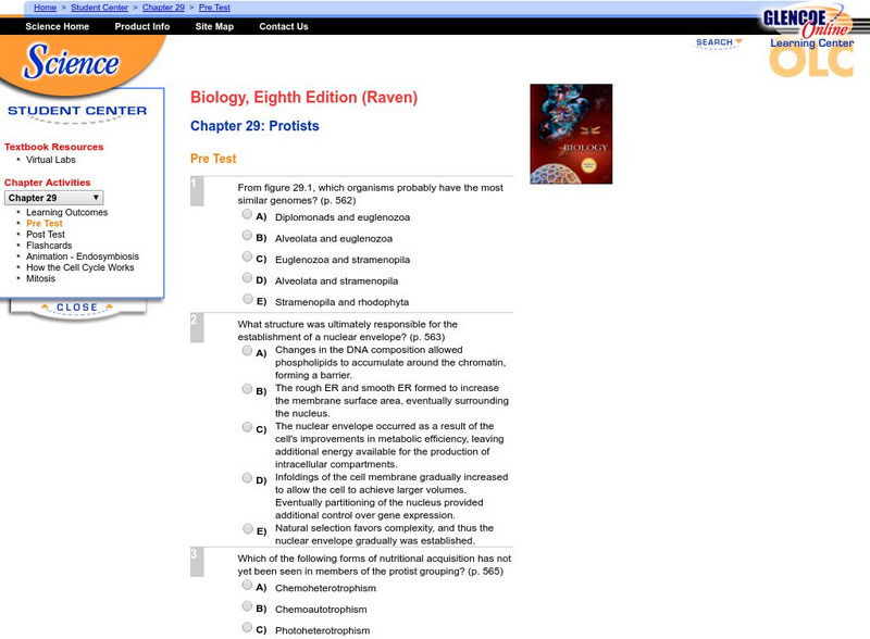 Mc Graw Hill: Pre Test: Protist Unknown Type Mc Graw Hill: Pre Test: Protist Unknown Type