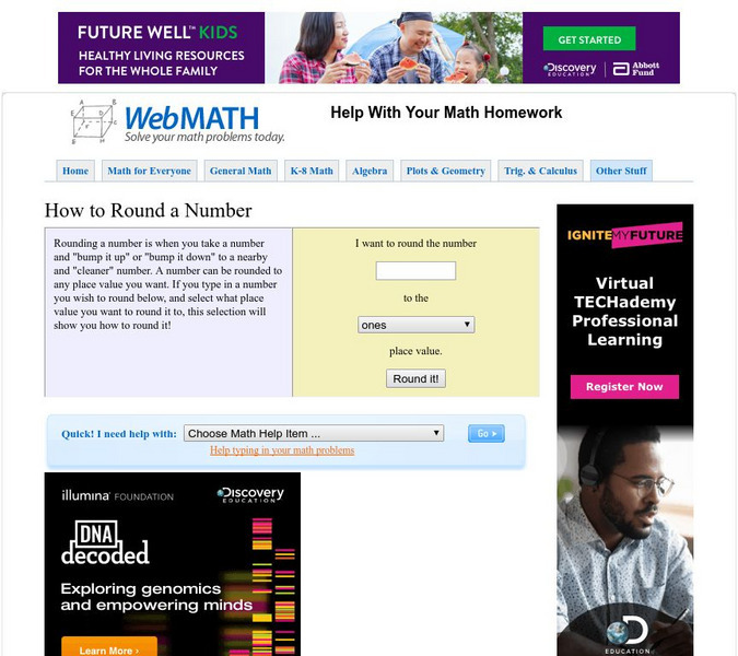 Discovery Education: Web Math: How to Round a Number Unit Plan Discovery Education: Web Math: How to Round a Number Unit Plan