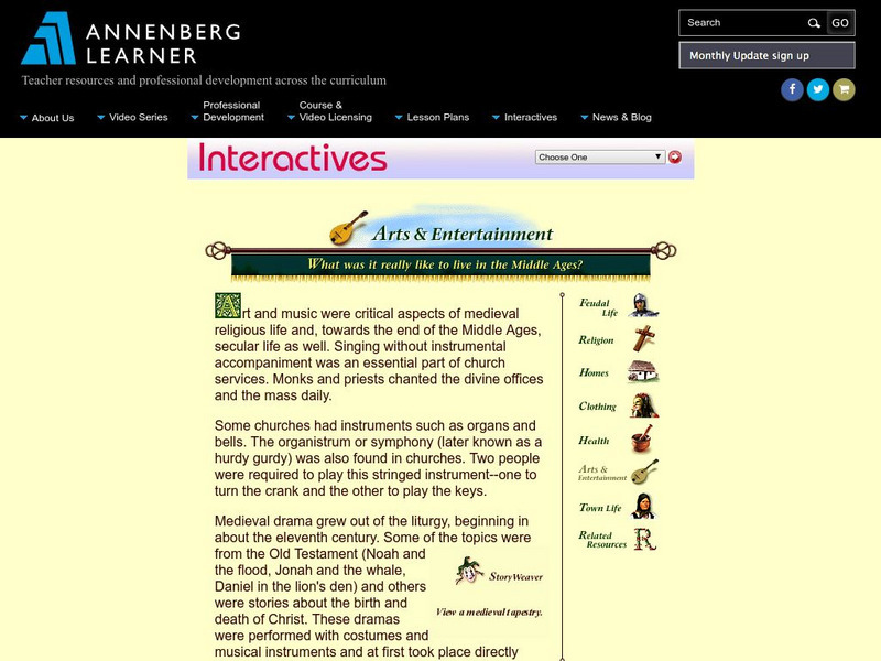 Annenberg Learner: Middle Ages: Arts & Entertainment Unit Plan Annenberg Learner: Middle Ages: Arts & Entertainment Unit Plan