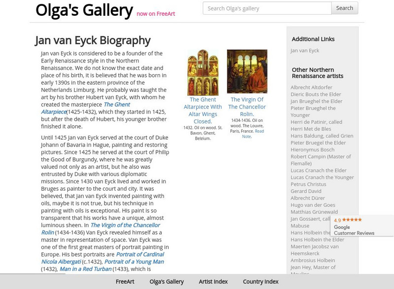 Olga's Gallery: Jan Van Eyck (1390 1441) Handout