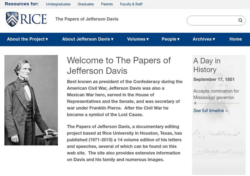 Rice University: Papers of Jefferson Davis Website Rice University: Papers of Jefferson Davis Website