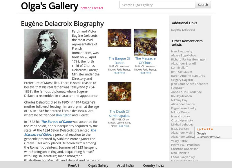 Olga's Gallery: Eugene Delacroix Handout Olga's Gallery: Eugene Delacroix Handout
