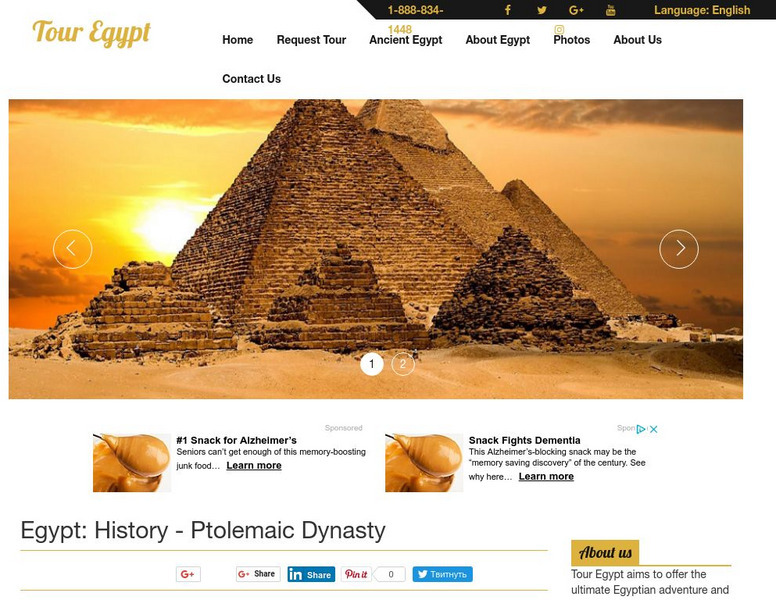 Tour Egypt: Egypt and the Ptolemaic Dynasty Handout Tour Egypt: Egypt and the Ptolemaic Dynasty Handout