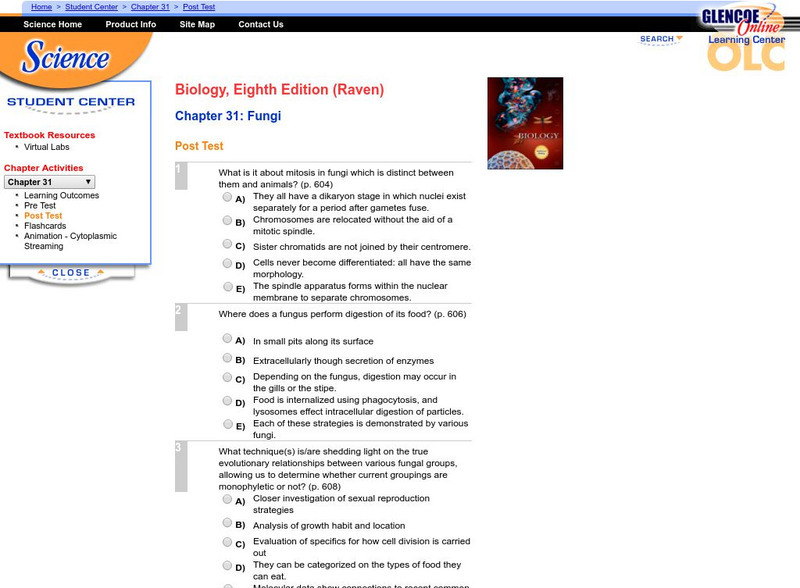 Mc Graw Hill: Post Test: Fungi Unknown Type
