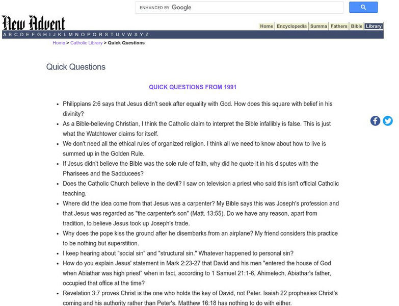Catholic Encyclopedia: The Most Blessed Trinity Handout Catholic Encyclopedia: The Most Blessed Trinity Handout