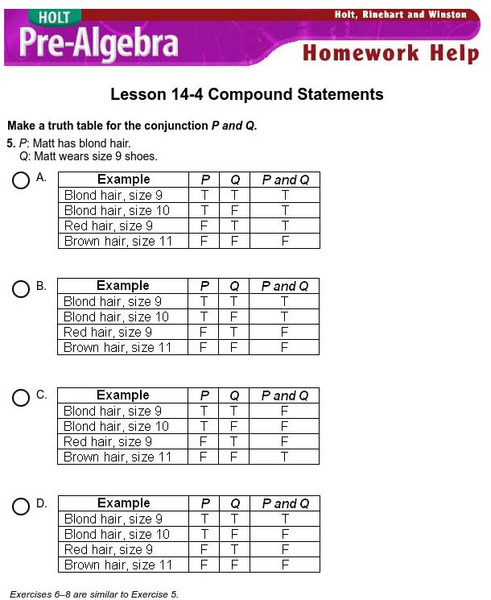 Holt, Rinehart and Winston: Homework Help Independent Practice: Compound Statements eBook Holt, Rinehart and Winston: Homework Help Independent Practice: Compound Statements eBook