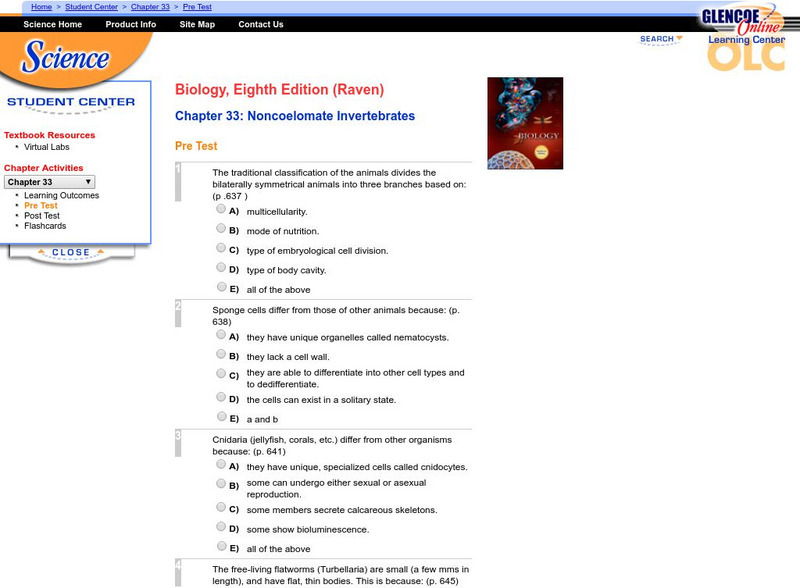 Mc Graw Hill: Noncoelomate Invertebrates Unknown Type Mc Graw Hill: Noncoelomate Invertebrates Unknown Type