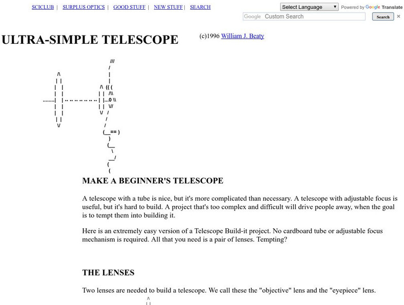 Science Hobbyist: Making Telescopes Activity Science Hobbyist: Making Telescopes Activity