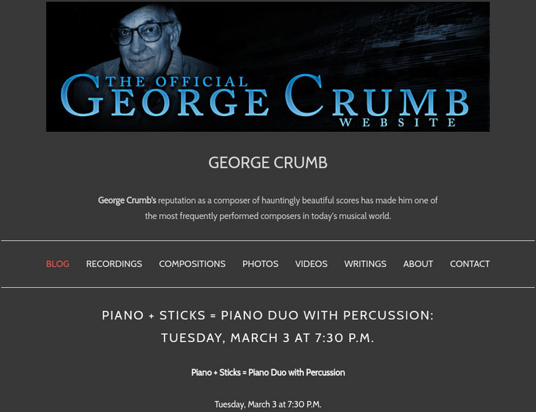 The Official George Crumb Home Page Website The Official George Crumb Home Page Website