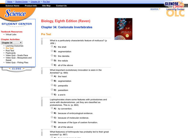 Mc Graw Hill: Coelomate Invertebrates Unknown Type Mc Graw Hill: Coelomate Invertebrates Unknown Type