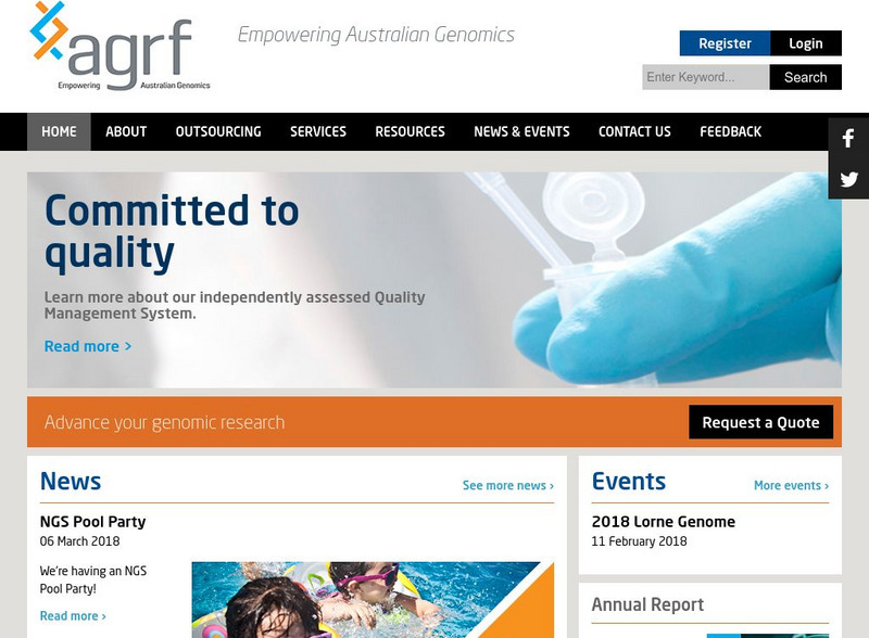 Australian Genome Research Facility (Home Page) Website Australian Genome Research Facility (Home Page) Website
