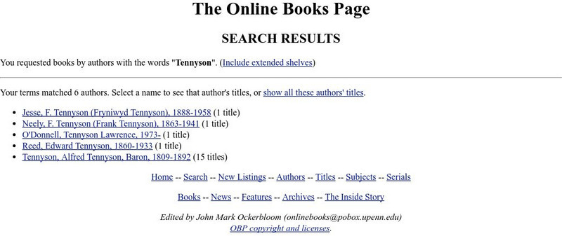 Digital Library: Alfred Lord Tennyson Works eBook Digital Library: Alfred Lord Tennyson Works eBook