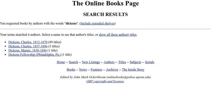 Digital Library Project: The Online Books Page eBook Digital Library Project: The Online Books Page eBook