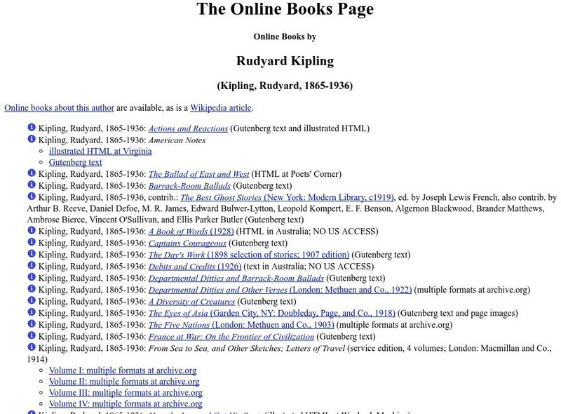 Digital Library Project: The Online Books Page eBook Digital Library Project: The Online Books Page eBook