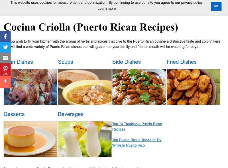 Welcome to Puerto Rico!: Cocina Criolla Activity Welcome to Puerto Rico!: Cocina Criolla Activity