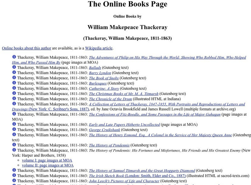 U Penn Digital Library: Works of William Makepeace Thackeray eBook