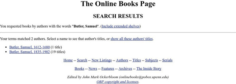 Digital Library: Works of Samuel Butler eBook Digital Library: Works of Samuel Butler eBook