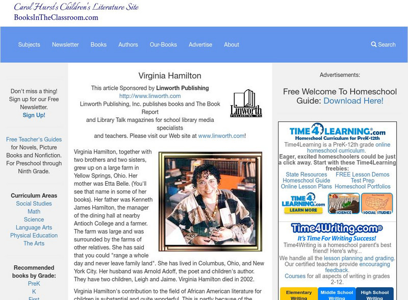 Carol Hurst's Children's Literature Site: Virginia Hamilton Website Carol Hurst's Children's Literature Site: Virginia Hamilton Website