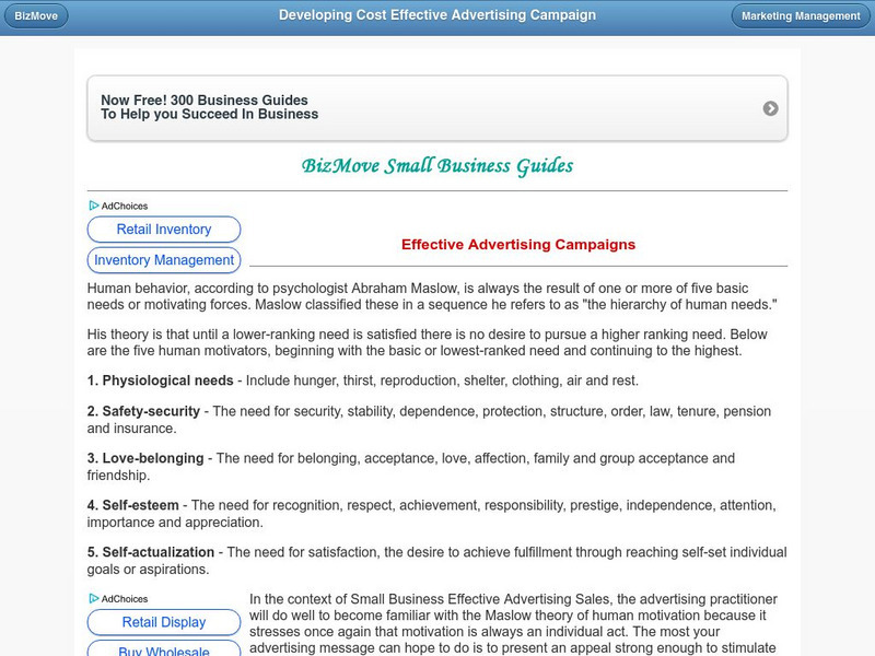 Biz Move: Effective Advertising Campaigns Article Biz Move: Effective Advertising Campaigns Article