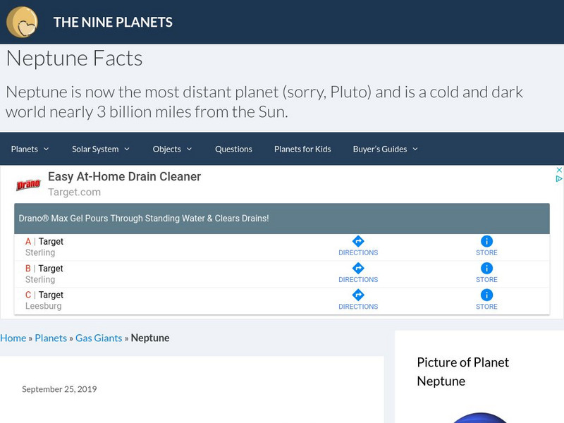 The Nine Planets: Neptune Handout The Nine Planets: Neptune Handout