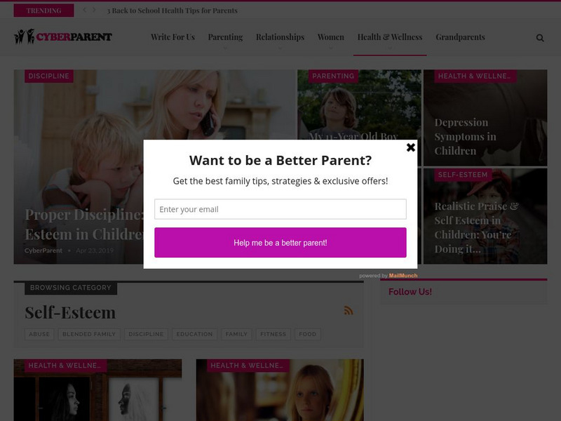 Cyber Parent: How to Grow Self Esteem in Your Child Website Cyber Parent: How to Grow Self Esteem in Your Child Website