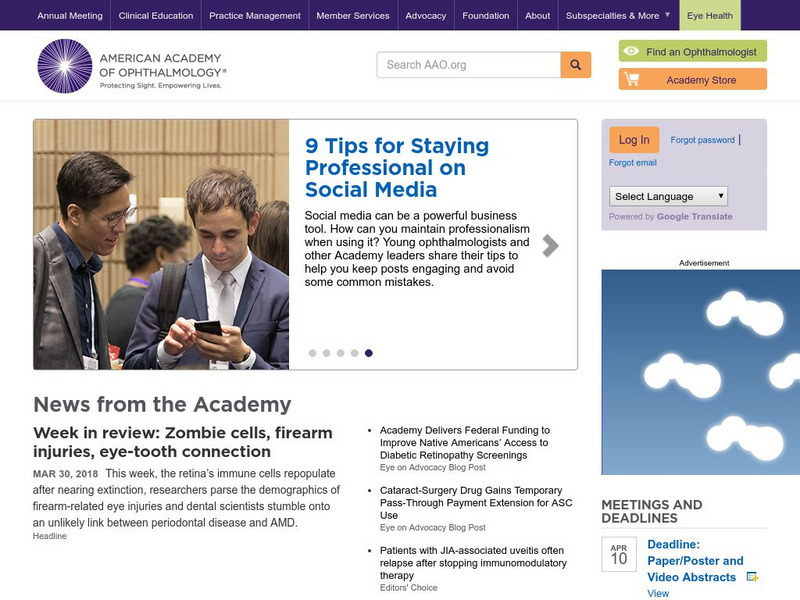 American Academy of Ophthalmology Website American Academy of Ophthalmology Website