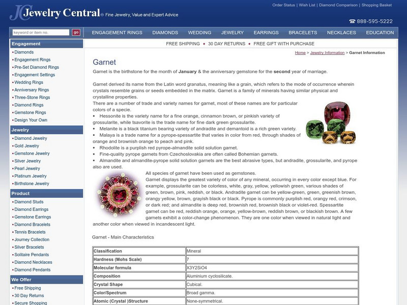 Jewely Central: Garnet Handout