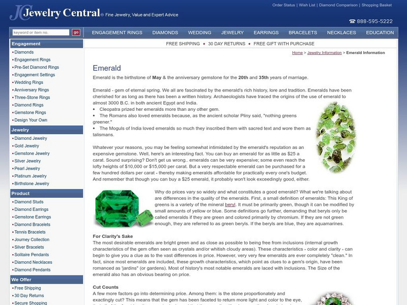 Jewelry Central: Emerald Handout Jewelry Central: Emerald Handout