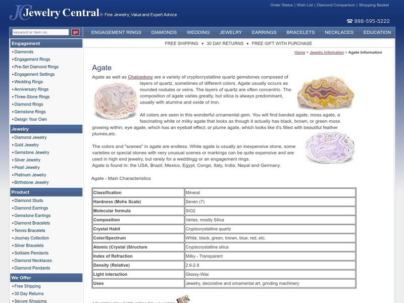 Jewelry Central: Agate Handout Jewelry Central: Agate Handout