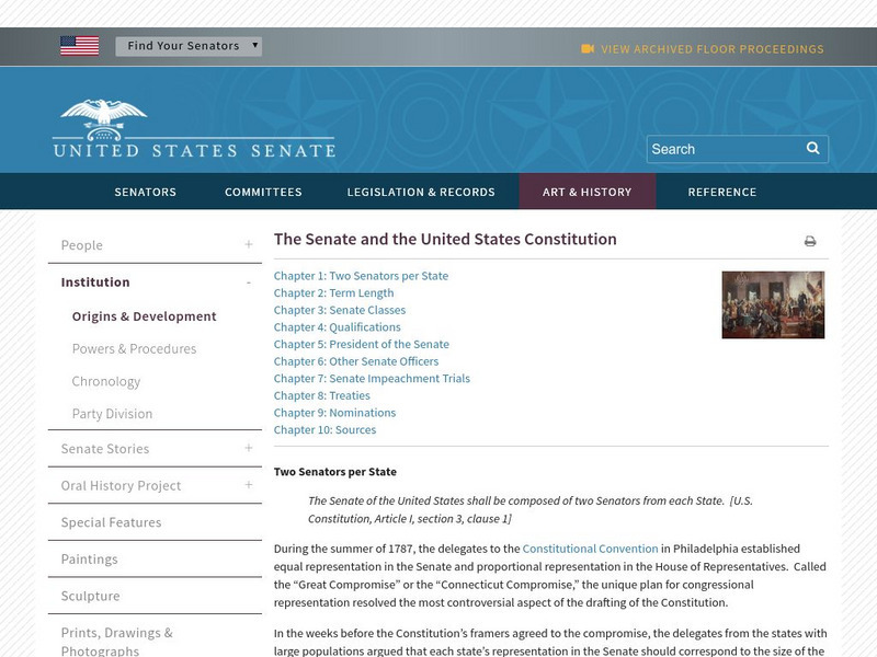 The u.s. Senate: The Senate and the United States Constitution Website The u.s. Senate: The Senate and the United States Constitution Website