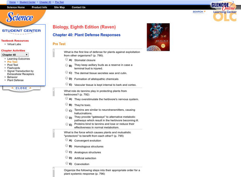 Mc Graw Hill: Chapter 40: Plant Defense Responses Unknown Type Mc Graw Hill: Chapter 40: Plant Defense Responses Unknown Type
